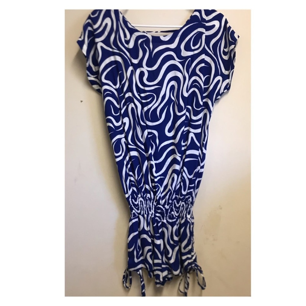 Living Hula Ruth Romper Blue and White Size Small